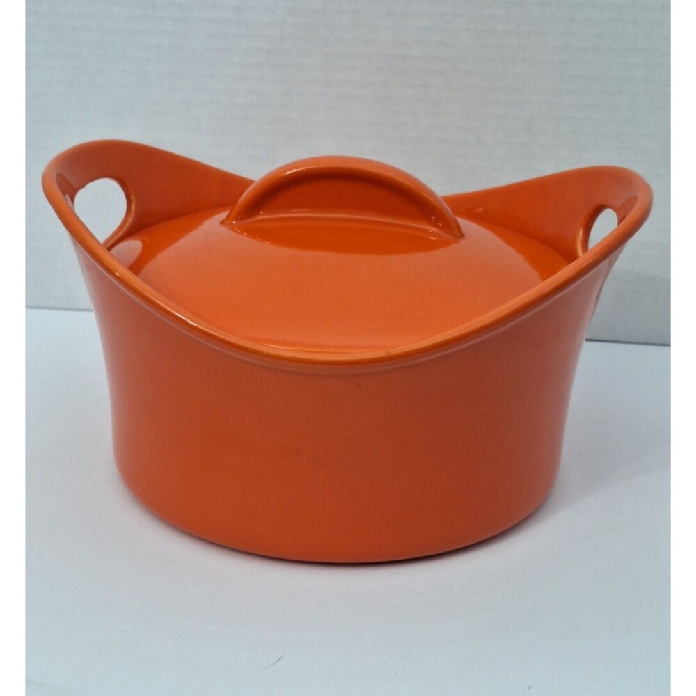 Rachael Ray-2.75 Quart Covered Baking/Casserole Dish- Stoneware Set-Orange